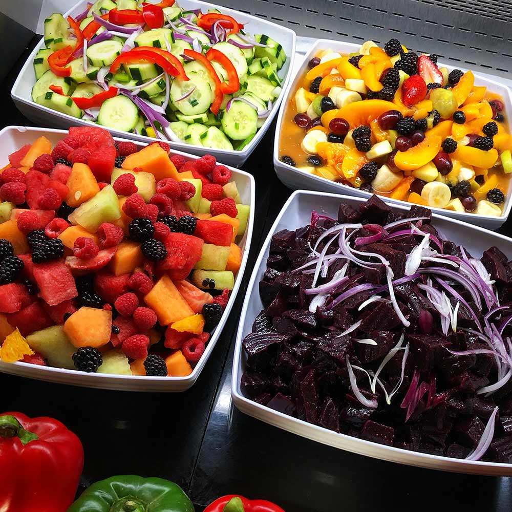 Variety of salads