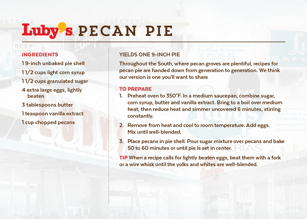 Pecan Pie Front of Recipe Card