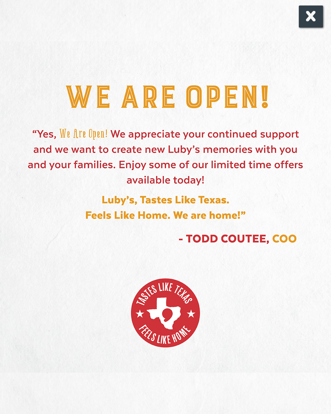 What’s Cooking - Luby’s